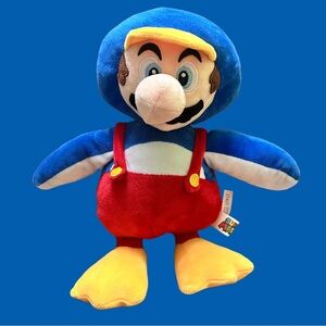 Super Mario Bros Blue and Red Plush Penguin Toy